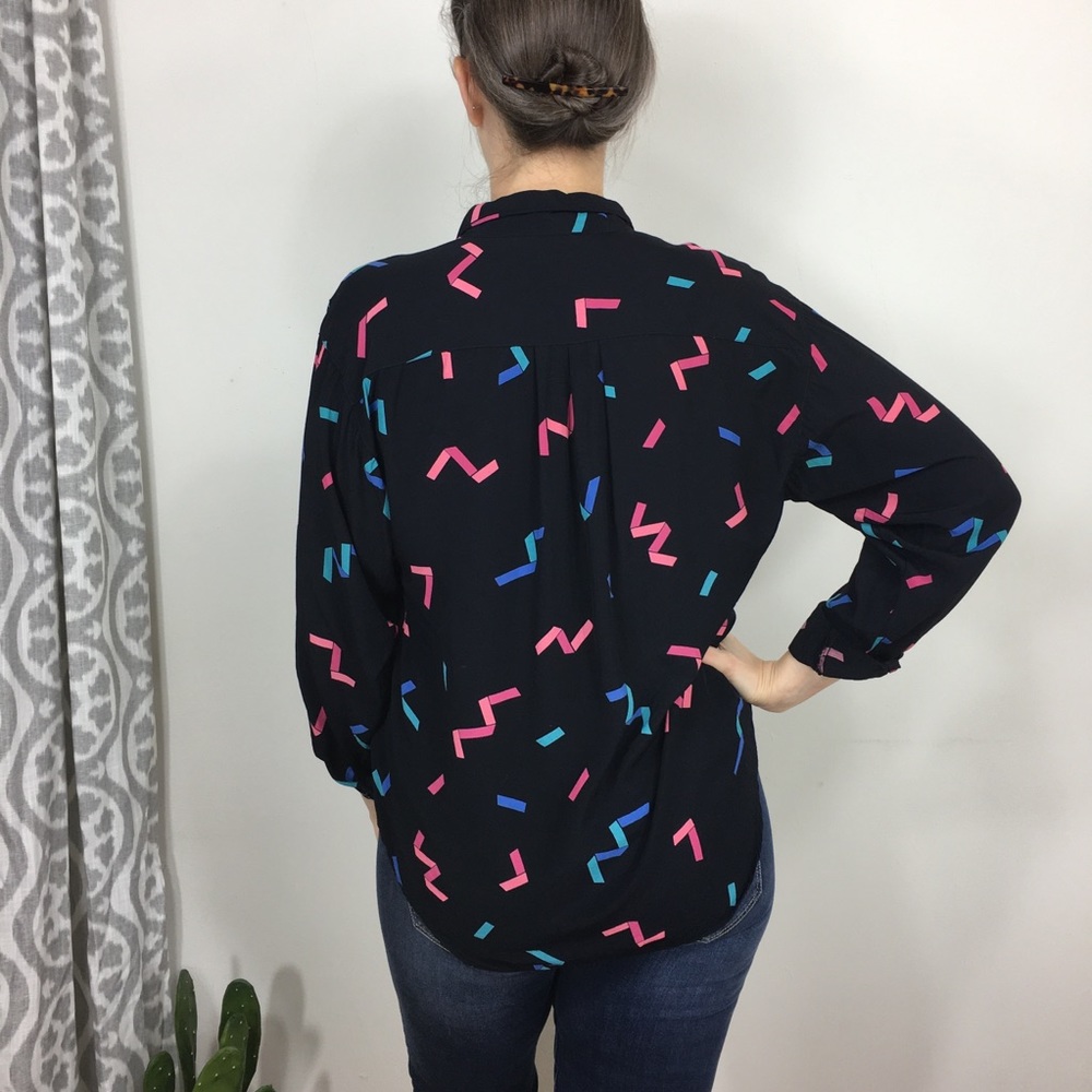 Vintage Hathaway Ribbon Print Button Down Size 12 - Picture 3 of 7